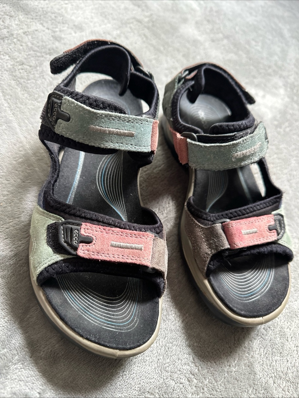 Ecco Offroad Multicolor Suede Leather Pastel Sandals - Size US  5.5 / EU 36